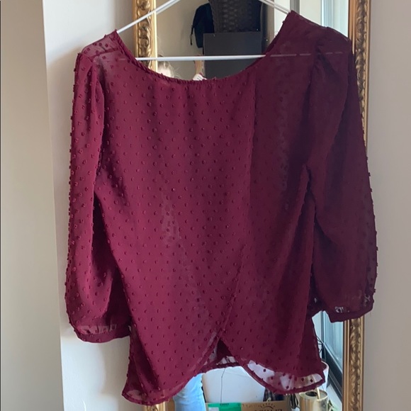 Sheer Wine Pins and Needles Top - Picture 2 of 4